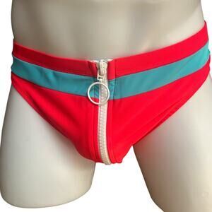 Andrew Christian Zipper Bikini Red Large